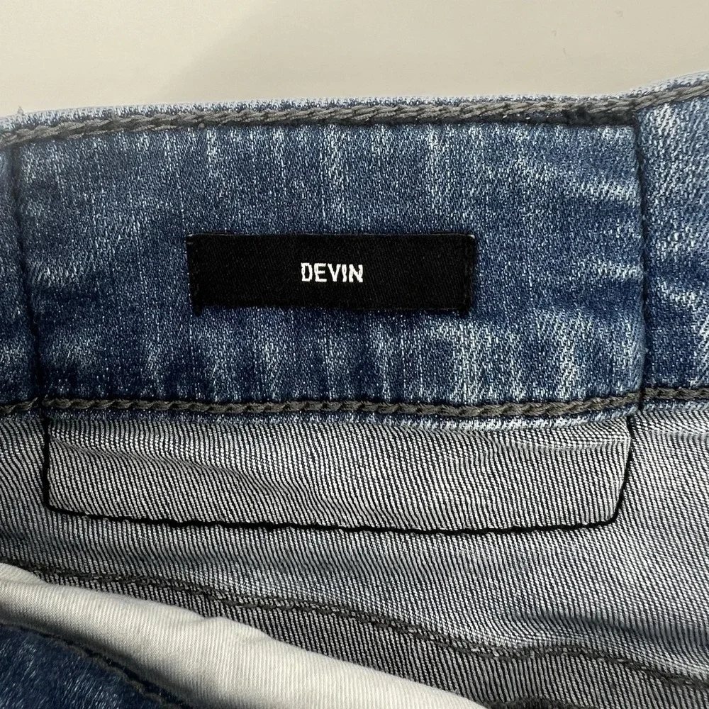 True Religion Devin Men's Jeans 31x30 Slim No Flap Medium Wash‎ Denim